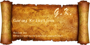 Garay Krisztina névjegykártya